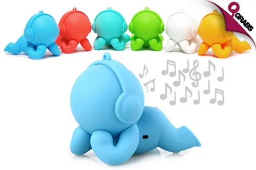 From QR49, Hook Up Your Tunes & Groove with a Mini Baby-Shaped Portable Speaker - Choose from 6 Rocking Colors! (Up to QR198 Value)